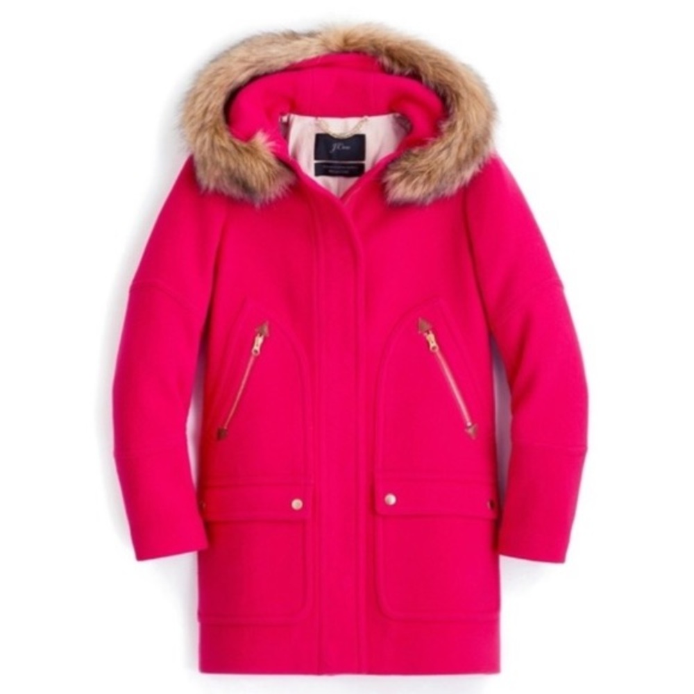 Jcrew chateau parka bright magenta 00